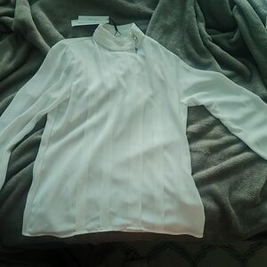 Calvin Klein White High-Neck Blouse